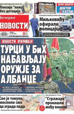 Večernje novosti - broj 4015, 17. jul 2021.