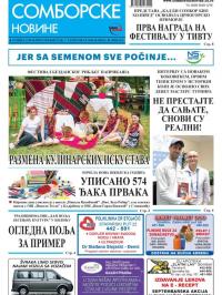 Somborske novine - broj 3350, 7. sep 2018.