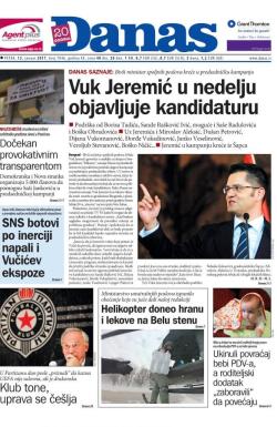 Danas - broj 7046, 13. jan 2017.