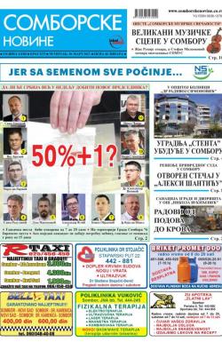Somborske novine - broj 3275, 30. mar 2017.