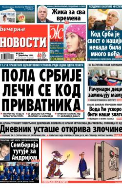 Večernje novosti - broj 1108, 1. dec 2013.