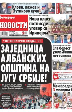 Večernje novosti - broj 3731, 1. okt 2020.