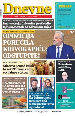 Dnevne novine - broj 3137, 30. okt 2021.