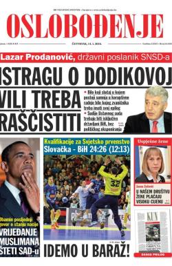 Oslobođenje - broj 24.835, 14. jan 2016.