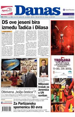 Danas - broj 5393, 5. jul 2012.
