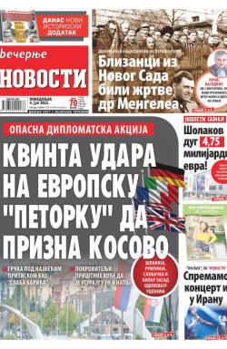 Večernje novosti - broj 4358, 4. jul 2022.