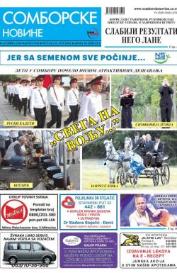 Somborske novine - broj 3340, 29. jun 2018.
