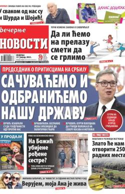 Večernje novosti - broj 4556, 22. jan 2023.