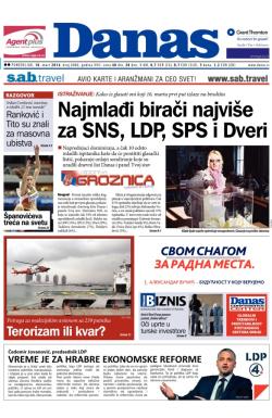 Danas - broj 6006, 10. mar 2014.