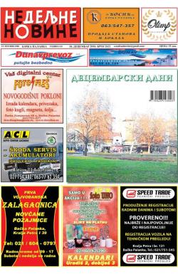 Nedeljne novine, B. Palanka - broj 2621, 10. dec 2016.