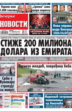 Večernje novosti - broj 1096, 19. nov 2013.