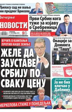 Večernje novosti - broj 4069, 9. sep 2021.