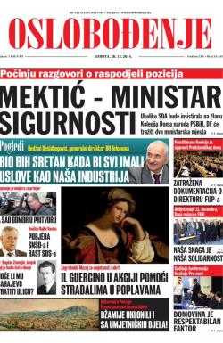 Oslobođenje - broj 24.445, 20. dec 2014.