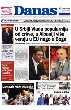 Danas - broj 6192, 12. sep 2014.