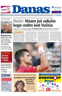 Danas - broj 6825, 6. jun 2016.