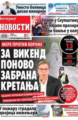 Večernje novosti - broj 3647, 8. jul 2020.
