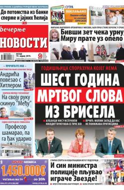 Večernje novosti - broj 3221, 19. apr 2019.