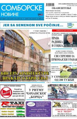 Somborske novine - broj 3331, 27. apr 2018.