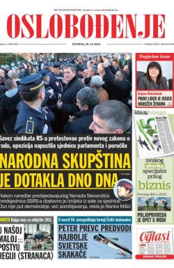 Oslobođenje - broj 24.819, 29. dec 2015.