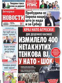 Večernje novosti - broj 3268, 9. jun 2019.