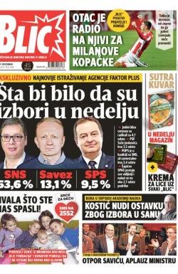 Blic - broj 7808, 9. nov 2018.