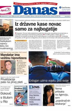 Danas - broj 6881, 1. avg 2016.