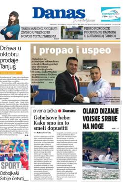 Danas - broj 7672, 1. okt 2018.