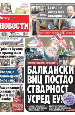 Večernje novosti - broj 3502, 2. feb 2020.