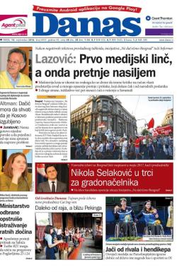 Danas - broj 6925, 14. sep 2016.