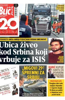 Blic - broj 7135, 22. dec 2016.