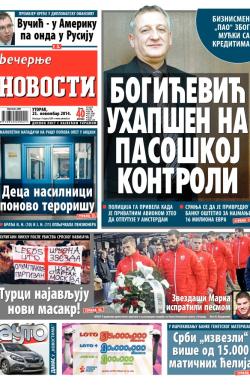 Večernje novosti - broj 1361, 25. nov 2014.