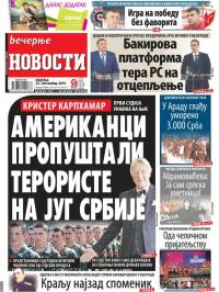 Večernje novosti - broj 3372, 22. sep 2019.