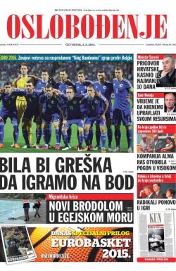 Oslobođenje - broj 24.702, 3. sep 2015.