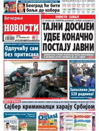 Večernje novosti - broj 1099, 22. nov 2013.