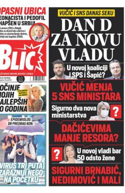 Blic - broj 8495, 20. okt 2020.