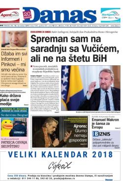 Danas - broj 7385, 18. dec 2017.