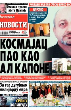 Večernje novosti - broj 1345, 10. nov 2014.