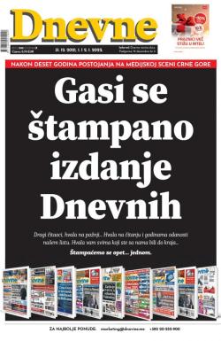 Dnevne novine - broj 3190, 31. dec 2021.