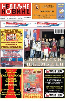 Nedeljne novine, B. Palanka - broj 2567, 14. nov 2015.