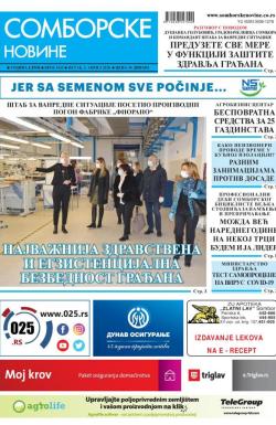 Somborske novine - broj 3432, 3. apr 2020.
