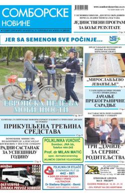 Somborske novine - broj 3404, 20. sep 2019.
