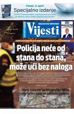 Vijesti - broj 7899, 2. apr 2020.