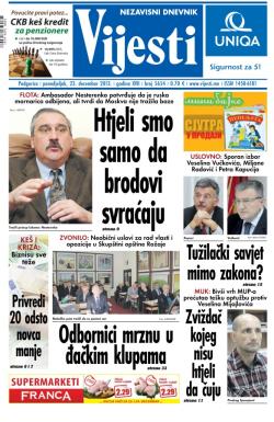 Vijesti - broj 5654, 23. dec 2013.