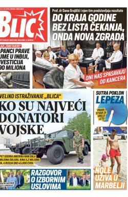 Blic - broj 8063, 31. jul 2019.