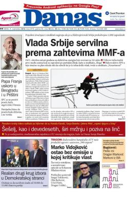 Danas - broj 6918, 7. sep 2016.