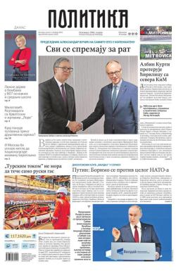 Politika - broj 40169, 3. okt 2025.