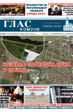 Novi glas komune, Apatin - broj 245, 24. jan 2014.