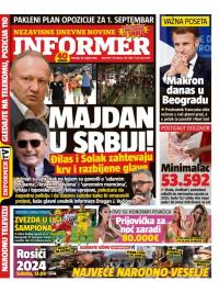 Informer - broj 3765, 29. avg 2024.