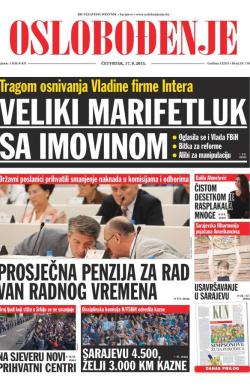Oslobođenje - broj 24.716, 17. sep 2015.