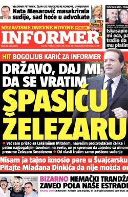 Informer - broj 852, 20. feb 2015.